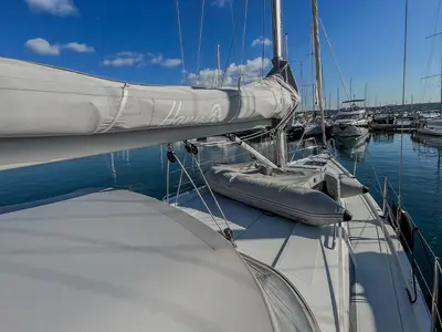Deck of Pixtin, a Hanse 388 sailboat at Plan-d'Aups-Sainte-Baume, France