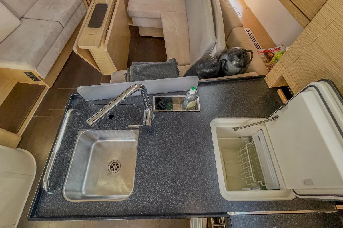 Galley of Pixtin, a Hanse 388 sailboat at Plan-d'Aups-Sainte-Baume, France