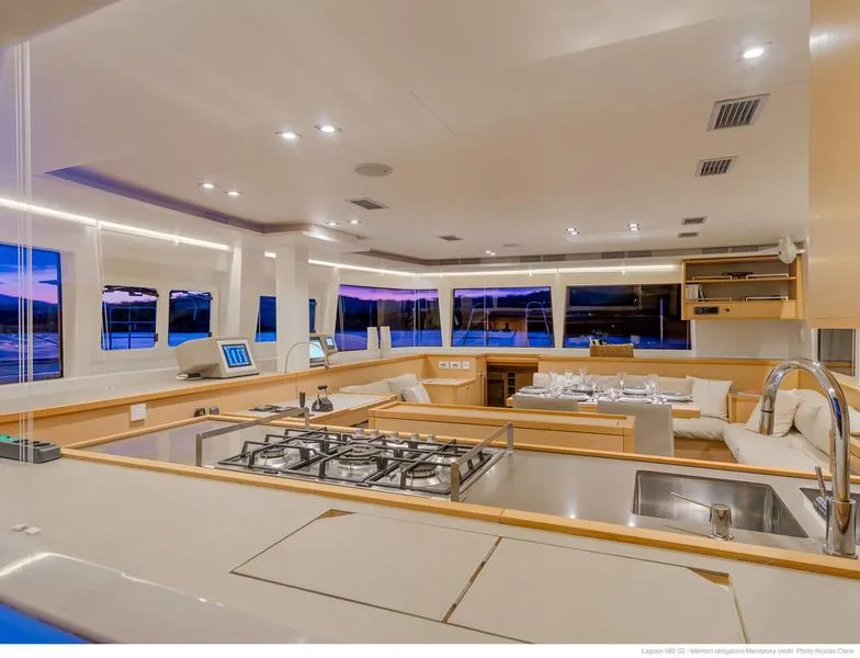 Galley of Moya, a Lagoon 560 catamaran at Athens, Greece