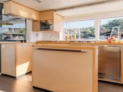 Galley of Moya, a Lagoon 560 catamaran at Athens, Greece
