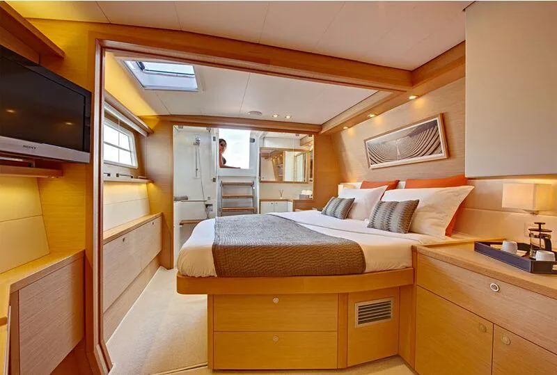 Cabin on Moya, a Lagoon 560 catamaran at Athens, Greece