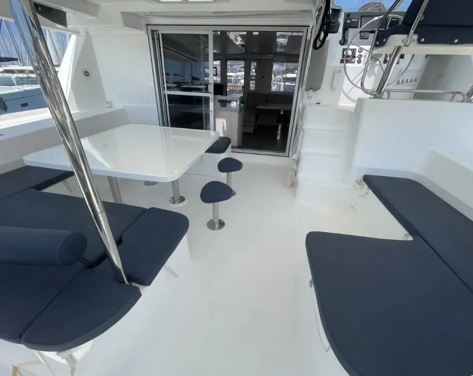 Free Bird, a Leopard 48 catamaran at Lefkada, Greece