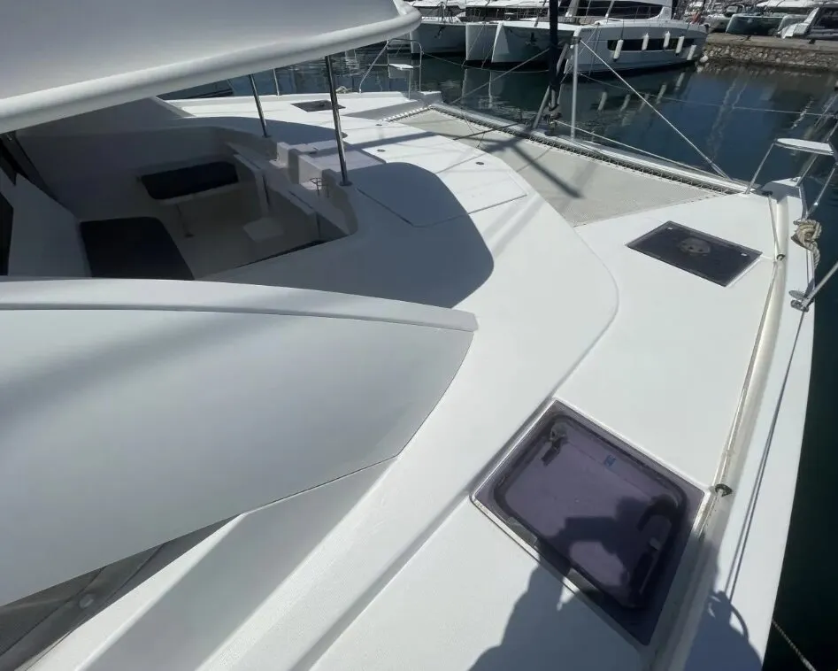 Free Bird, a Leopard 48 catamaran at Lefkada, Greece