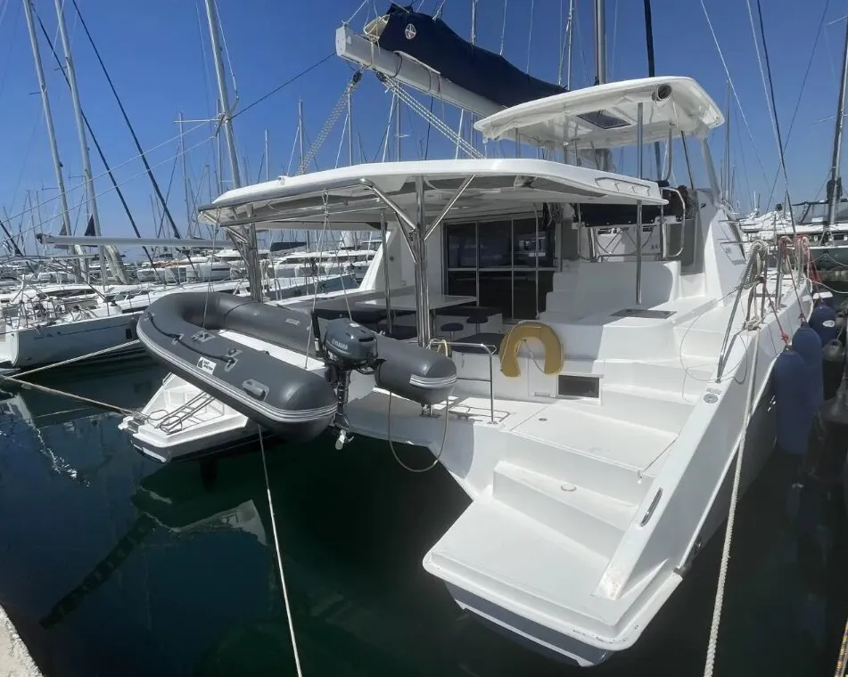 Free Bird, a Leopard 48 catamaran at Lefkada, Greece