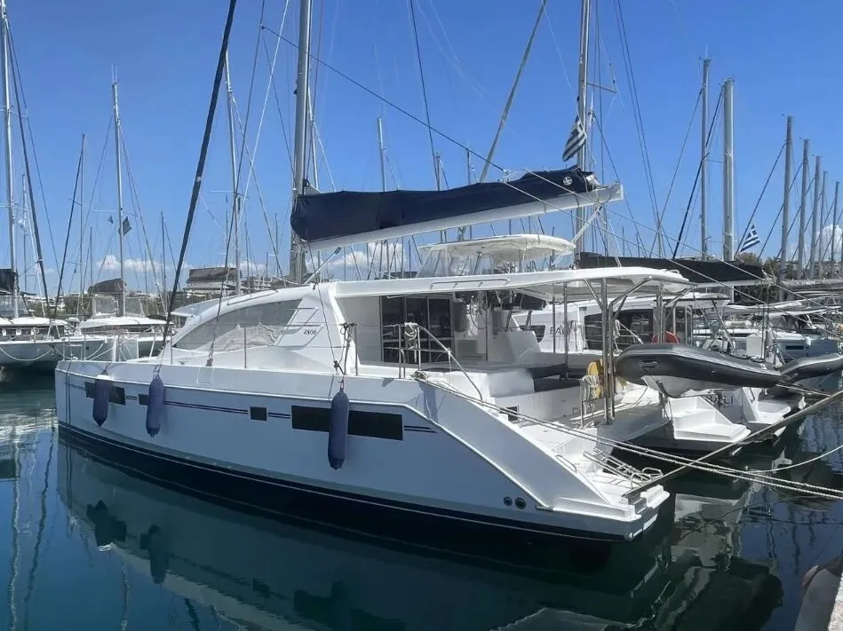 Free Bird, a Leopard 48 catamaran at Lefkada, Greece
