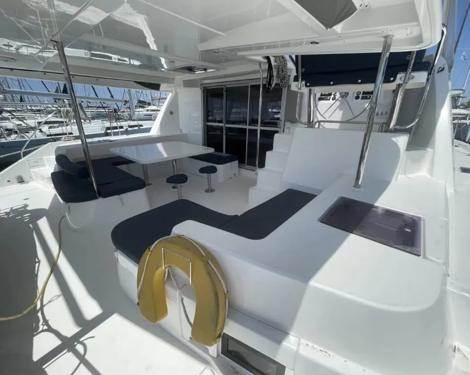 Free Bird, a Leopard 48 catamaran at Lefkada, Greece