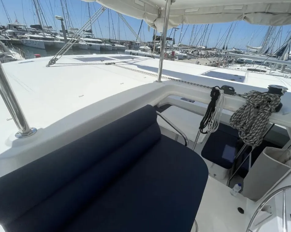 Free Bird, a Leopard 48 catamaran at Lefkada, Greece