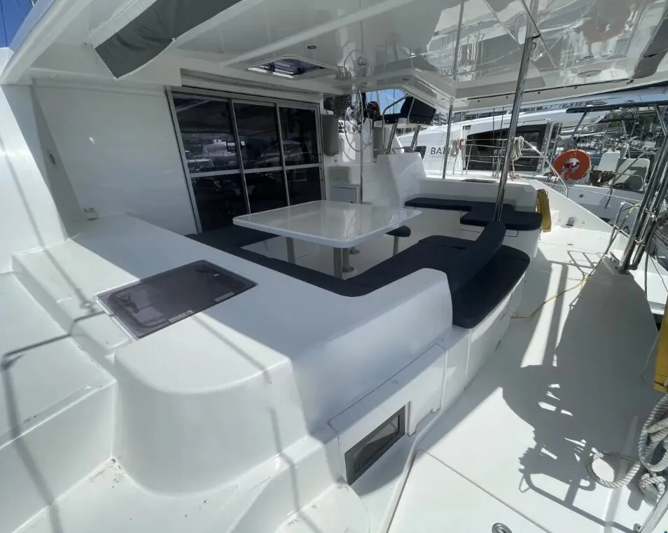 Free Bird, a Leopard 48 catamaran at Lefkada, Greece