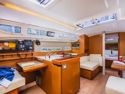 Galley of Tola Sunrise, a Jeanneau Sun Odyssey 410 sailboat at Road Town, British Virgin Islands