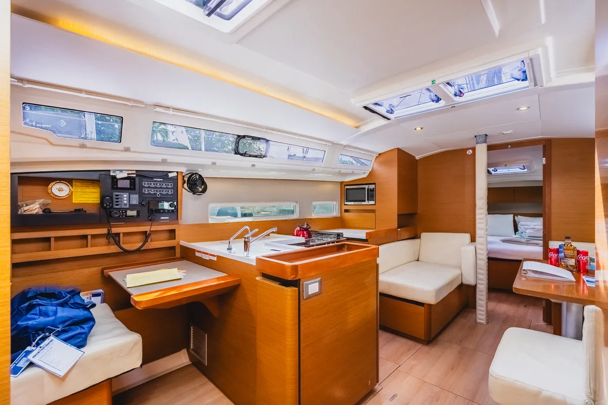Galley of Tola Sunrise, a Jeanneau Sun Odyssey 410 sailboat at Road Town, British Virgin Islands