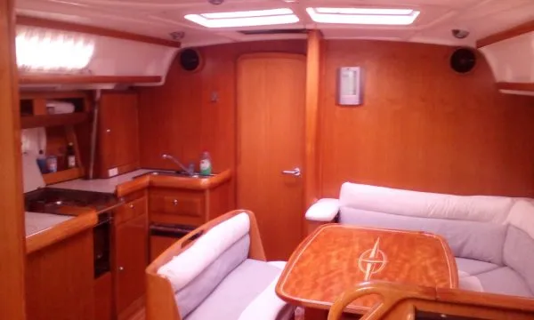 Galley of Nefeli, a Bavaria 42 Cruiser sailboat at Skiathos, Greece