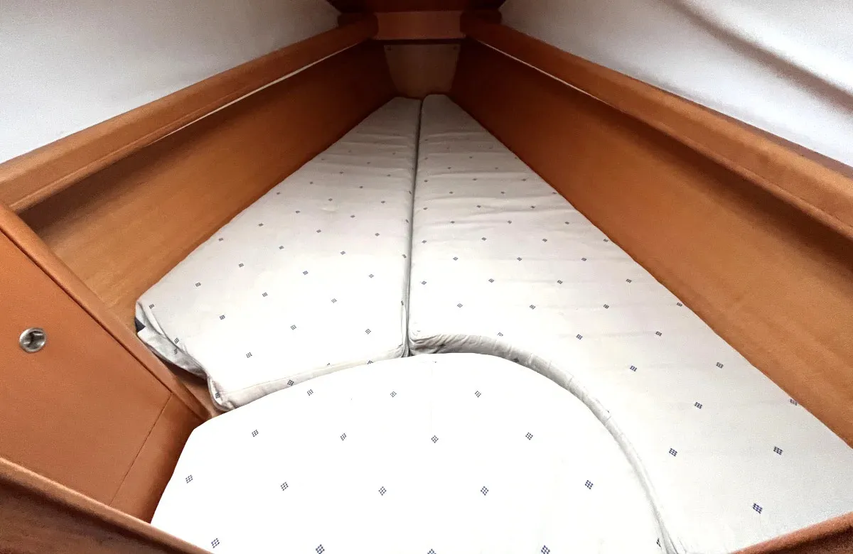 Cabin on Tiaga, a Beneteau First 31.7 sailboat at Saint-Cast-le-Guildo, France