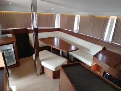 Salon of Sao, a Lagoon 42 catamaran at Volos, Greece