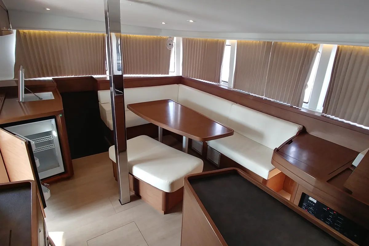 Salon of Sao, a Lagoon 42 catamaran at Volos, Greece