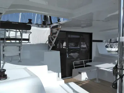 Deck of Sao, a Lagoon 42 catamaran at Volos, Greece