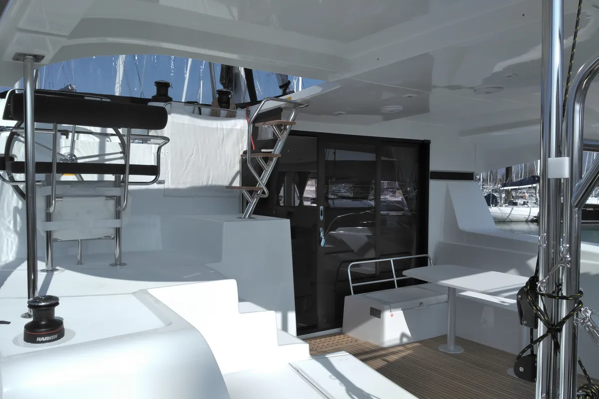 Deck of Sao, a Lagoon 42 catamaran at Volos, Greece