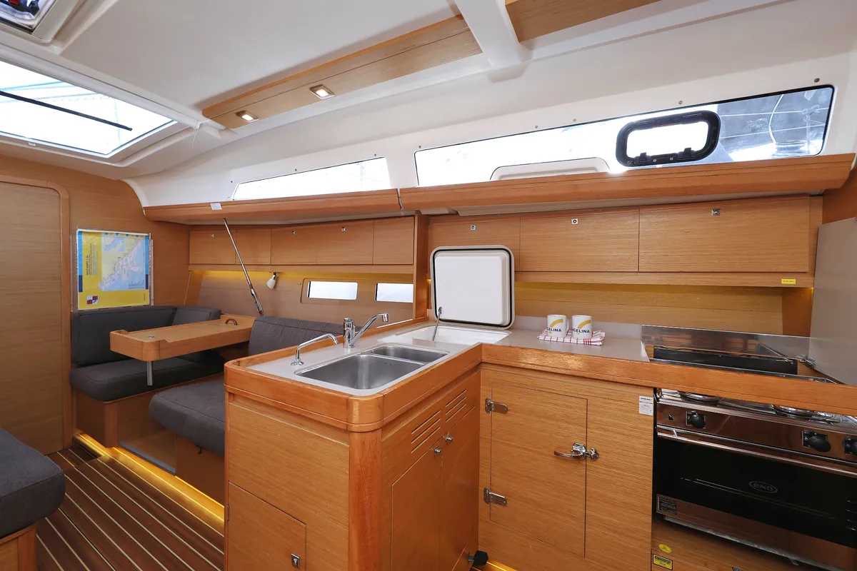Galley of Alabama, a Dufour 412 GL sailboat at Grad Biograd na Moru, Croatia