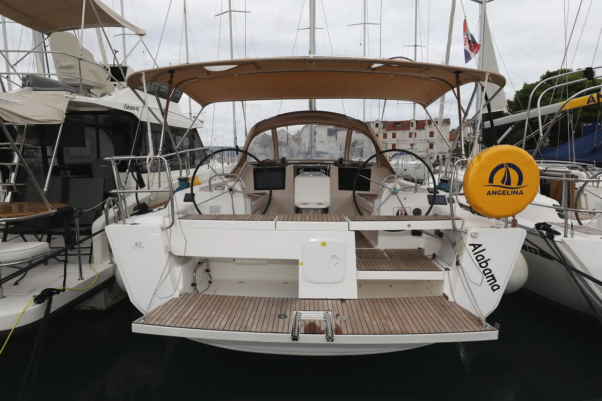 Exterior view of Alabama, a Dufour 412 GL sailboat at Grad Biograd na Moru, Croatia