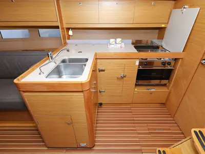 Galley of Alabama, a Dufour 412 GL sailboat at Grad Biograd na Moru, Croatia