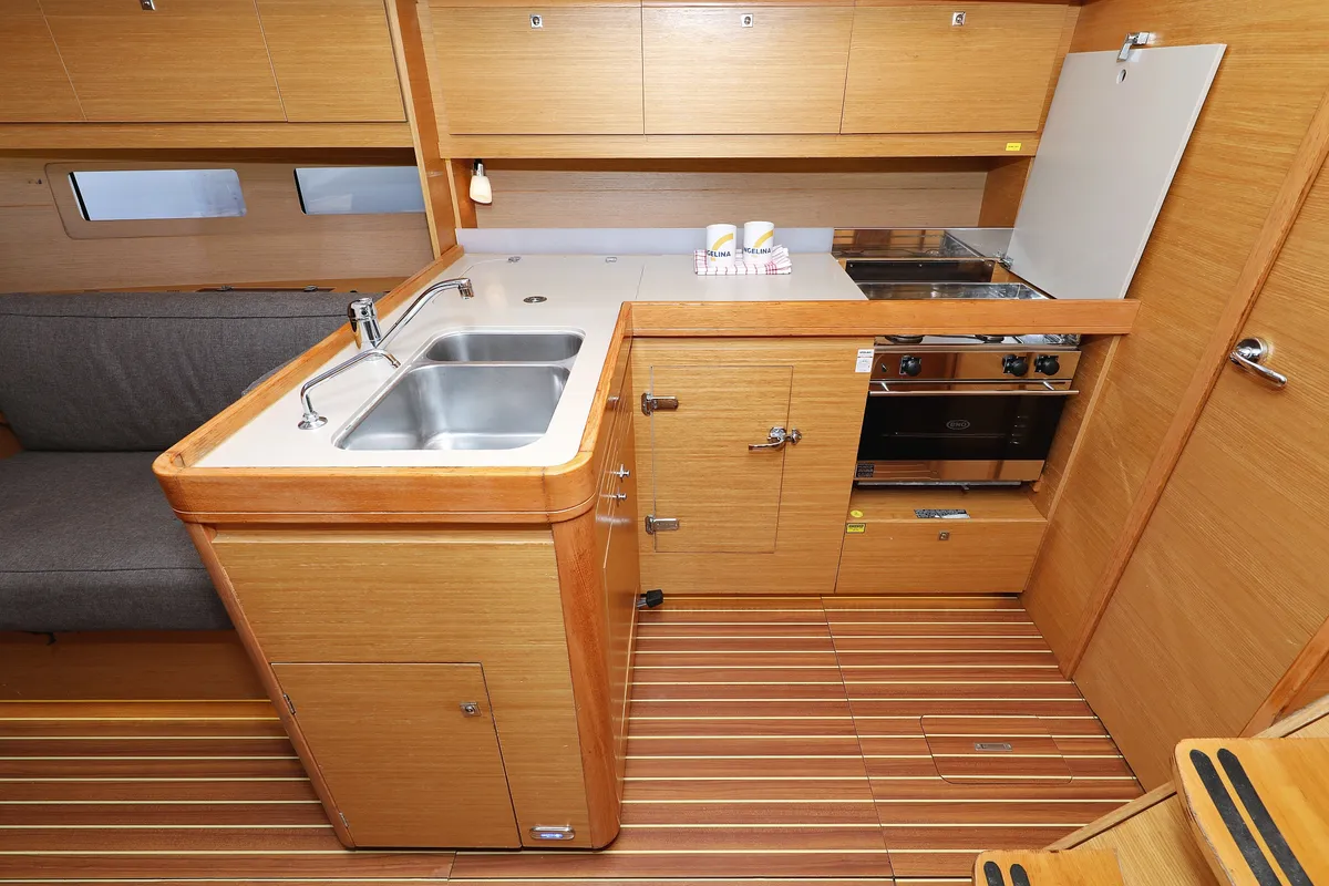 Galley of Alabama, a Dufour 412 GL sailboat at Grad Biograd na Moru, Croatia