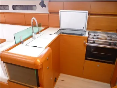 Galley of Melody, a Jeanneau Sun Odyssey 449 sailboat at Municipal Unit of Lefkada, Greece