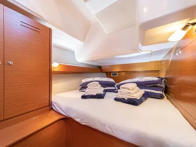 Cabin on Fivek, a Dufour 460 GL sailboat at Primošten, Croatia