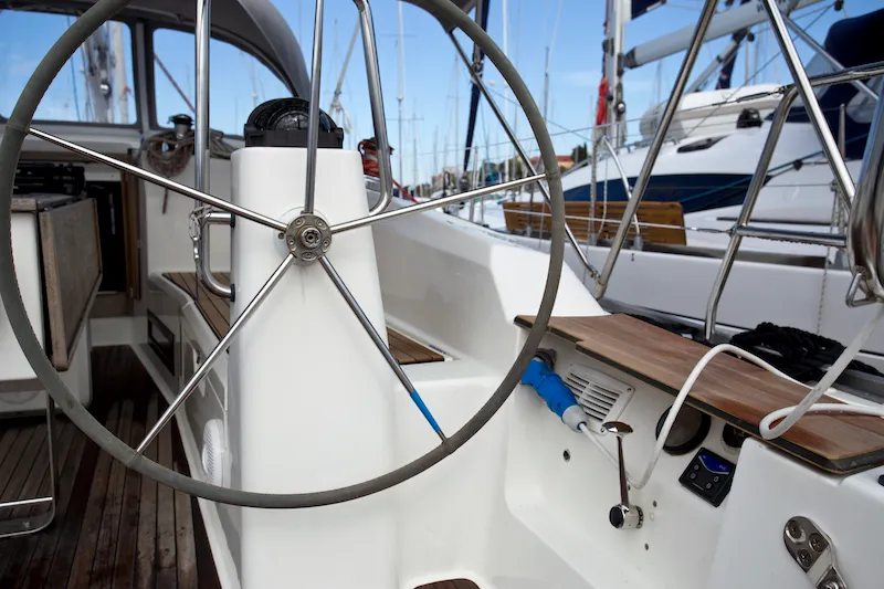 Cockpit of Astros, a Bavaria Cruiser 41 sailboat at Grad Šibenik, Croatia