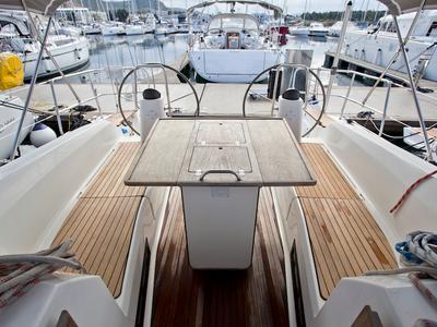 Deck of Astros, a Bavaria Cruiser 41 sailboat at Grad Šibenik, Croatia