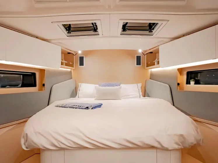 Cabin on Moorings 44.3 Exclusive, a Dufour 44 sailboat at Marigot, France