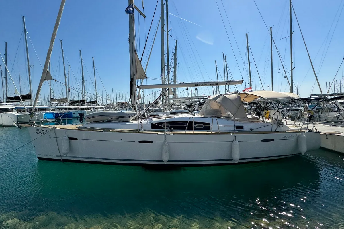 Exterior view of Magnolia, a Beneteau Oceanis 43 sailboat at Općina Sukošan, Croatia