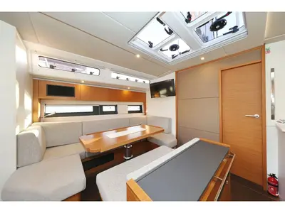 Salon of Alma, a Hanse 510 sailboat at Kos, Greece