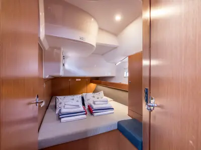 Deck of Sea Sparkle, a Bavaria Cruiser 46 sailboat at Split, Croatia