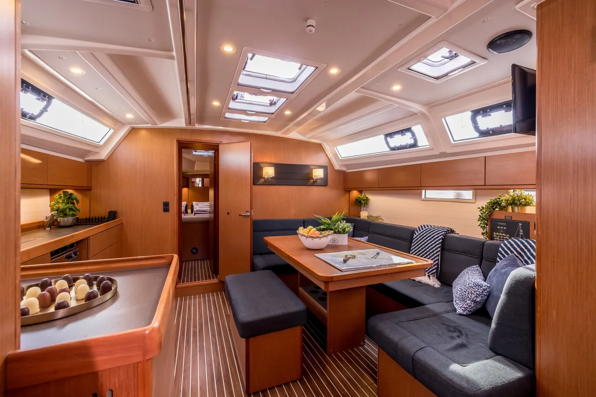 Galley of Sea Sparkle, a Bavaria Cruiser 46 sailboat at Split, Croatia