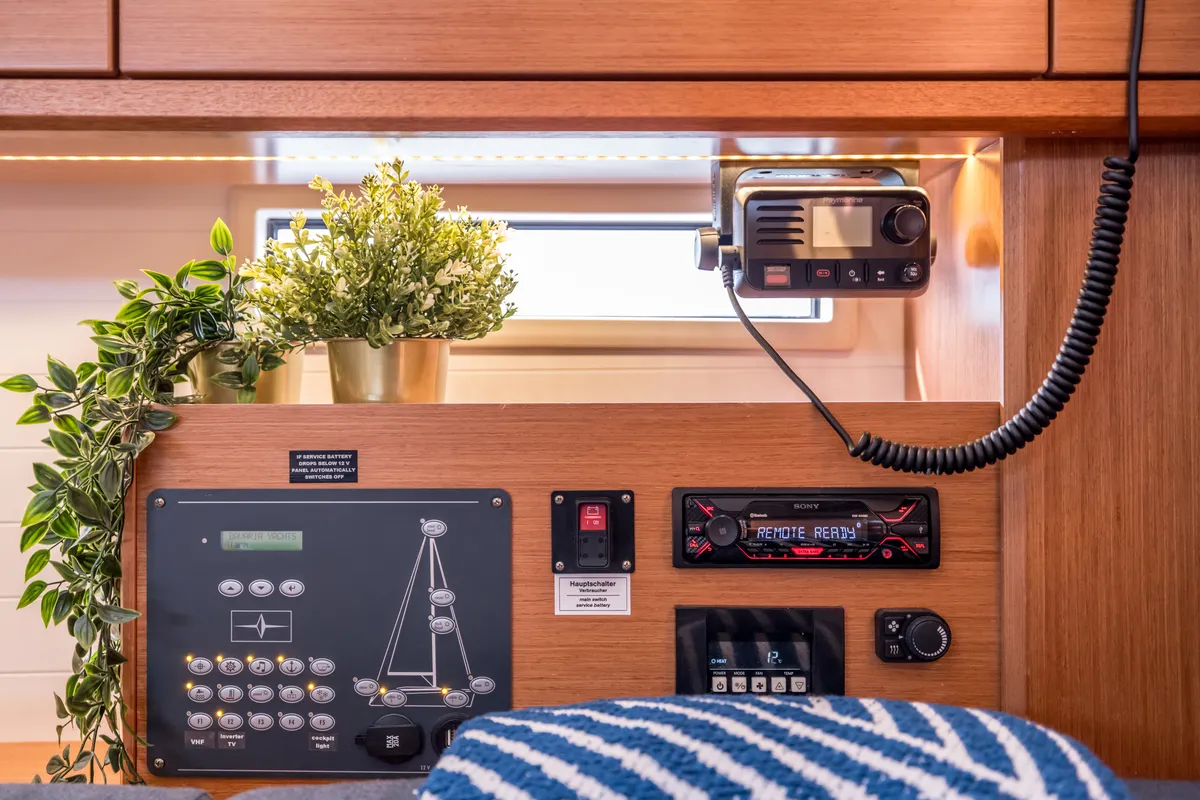 Cabin on Sea Sparkle, a Bavaria Cruiser 46 sailboat at Split, Croatia