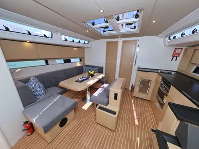 Salon of Atmosphere, a Hanse 460 sailboat at Kaštela, Croatia