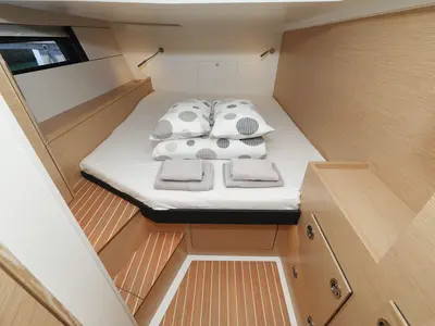 Cabin on Atmosphere, a Hanse 460 sailboat at Kaštela, Croatia