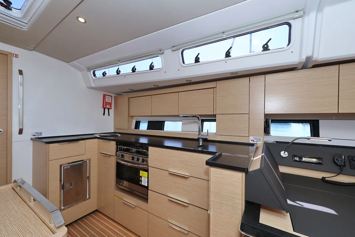 Galley of Atmosphere, a Hanse 460 sailboat at Kaštela, Croatia