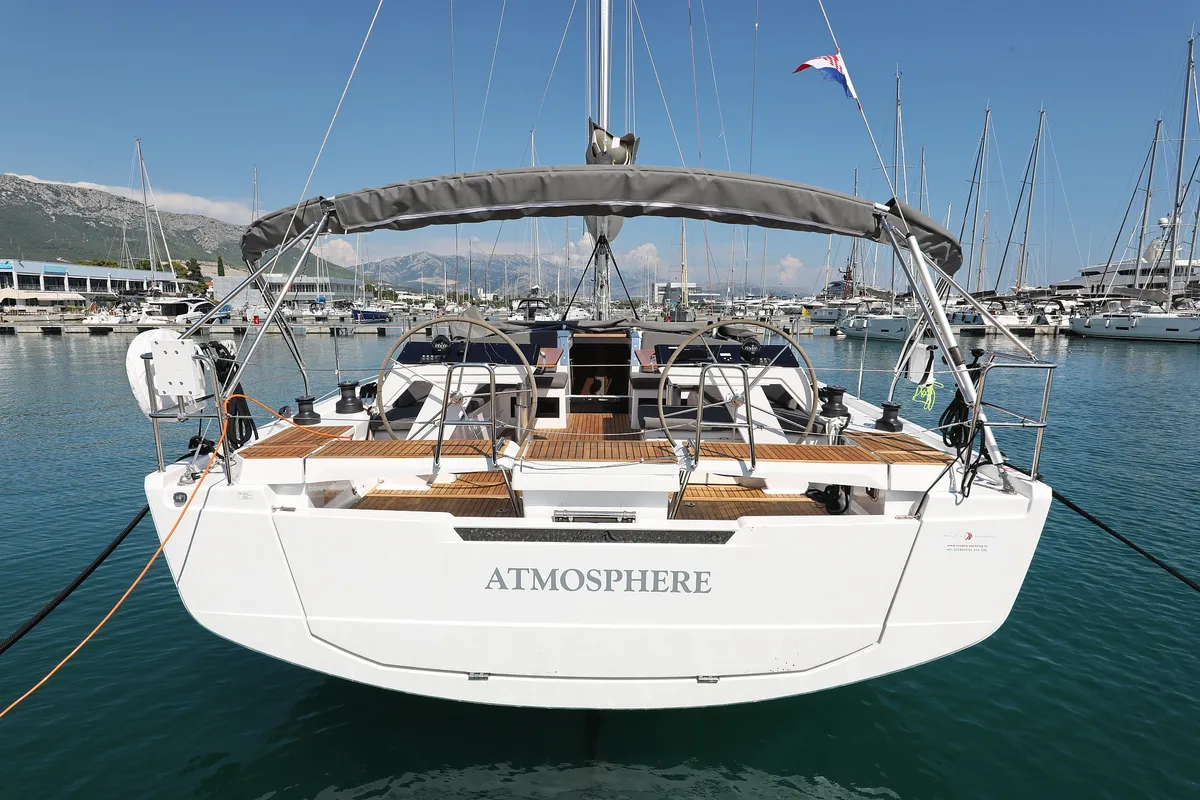 Exterior view of Atmosphere, a Hanse 460 sailboat at Kaštela, Croatia