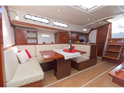 Salon of Leonessa, a Hanse 430 sailboat at Piraeus, Greece