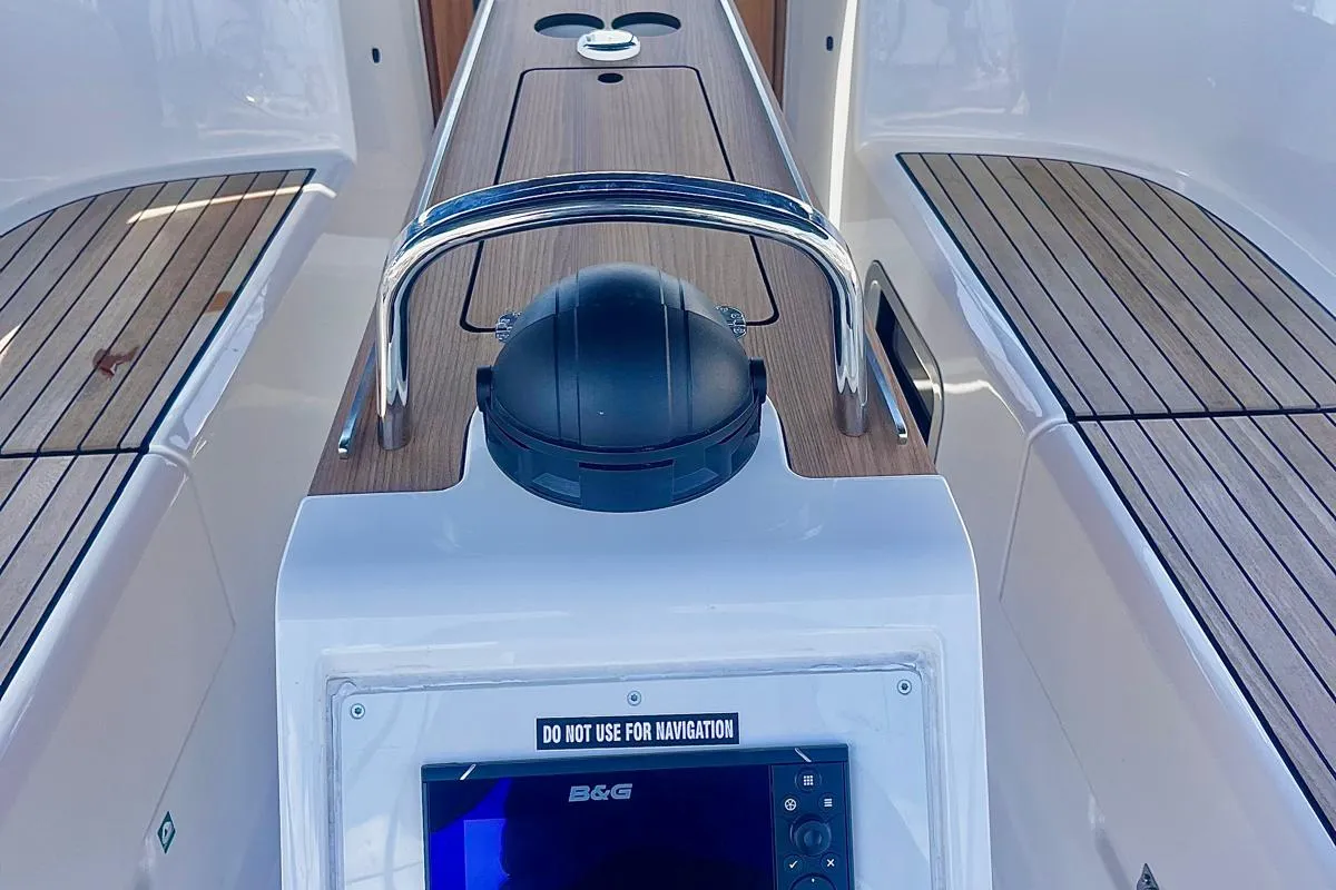 Cockpit of KORA, a Bavaria Cruiser 34 sailboat at Sukošan, Croatia