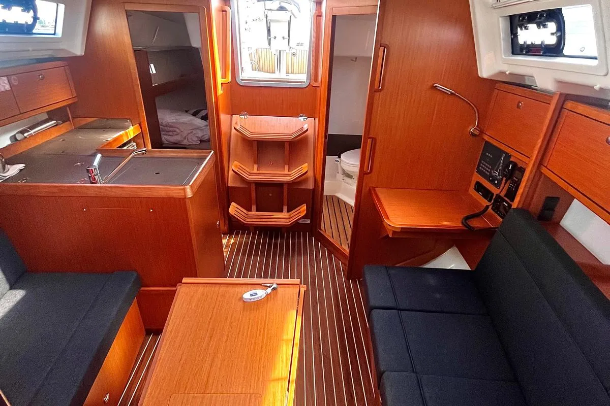 Salon of KORA, a Bavaria Cruiser 34 sailboat at Sukošan, Croatia