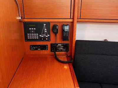 Salon of KORA, a Bavaria Cruiser 34 sailboat at Sukošan, Croatia