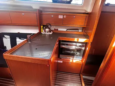 Galley of KORA, a Bavaria Cruiser 34 sailboat at Sukošan, Croatia