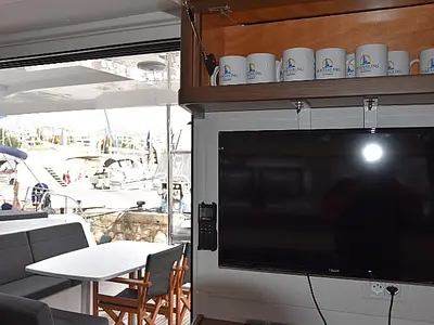 Salon of Arion, a Lagoon 42 - 4 + 2 cab. catamaran at Skiathos, Greece