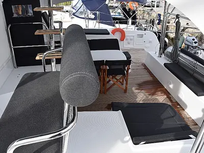 Deck of Arion, a Lagoon 42 - 4 + 2 cab. catamaran at Skiathos, Greece