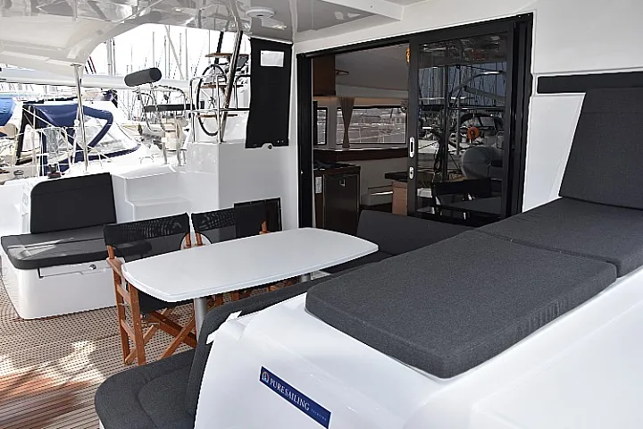 Deck of Arion, a Lagoon 42 - 4 + 2 cab. catamaran at Skiathos, Greece