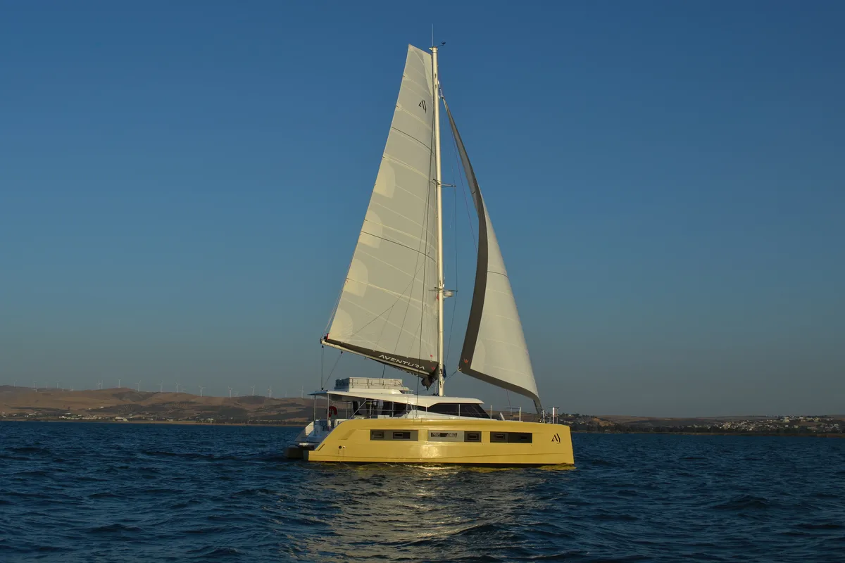 Exterior view of Premium +, a Aventura 45 catamaran at Dénia, Spain
