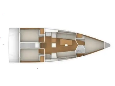 Floor plan of OSICA, a Beneteau First 36 sailboat at Izola / Isola, Slovenia