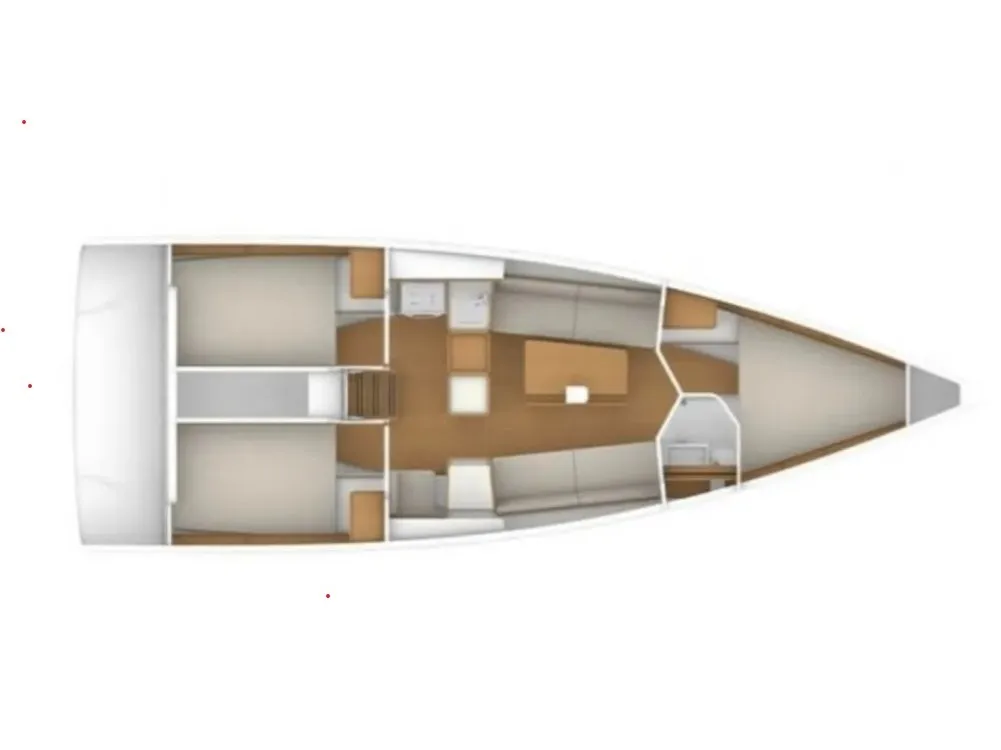 Floor plan of OSICA, a Beneteau First 36 sailboat at Izola / Isola, Slovenia