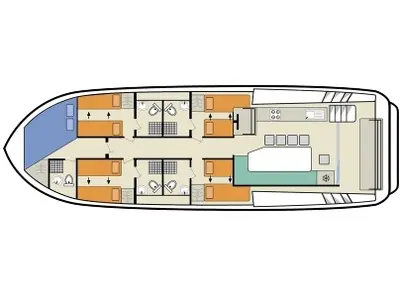 Floor plan of Horizon 5 - Premier 8, a Cygnet Horizon 5 motorboat at Migennes, France